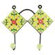 Pea Green Floral Ceramic Tile Hook